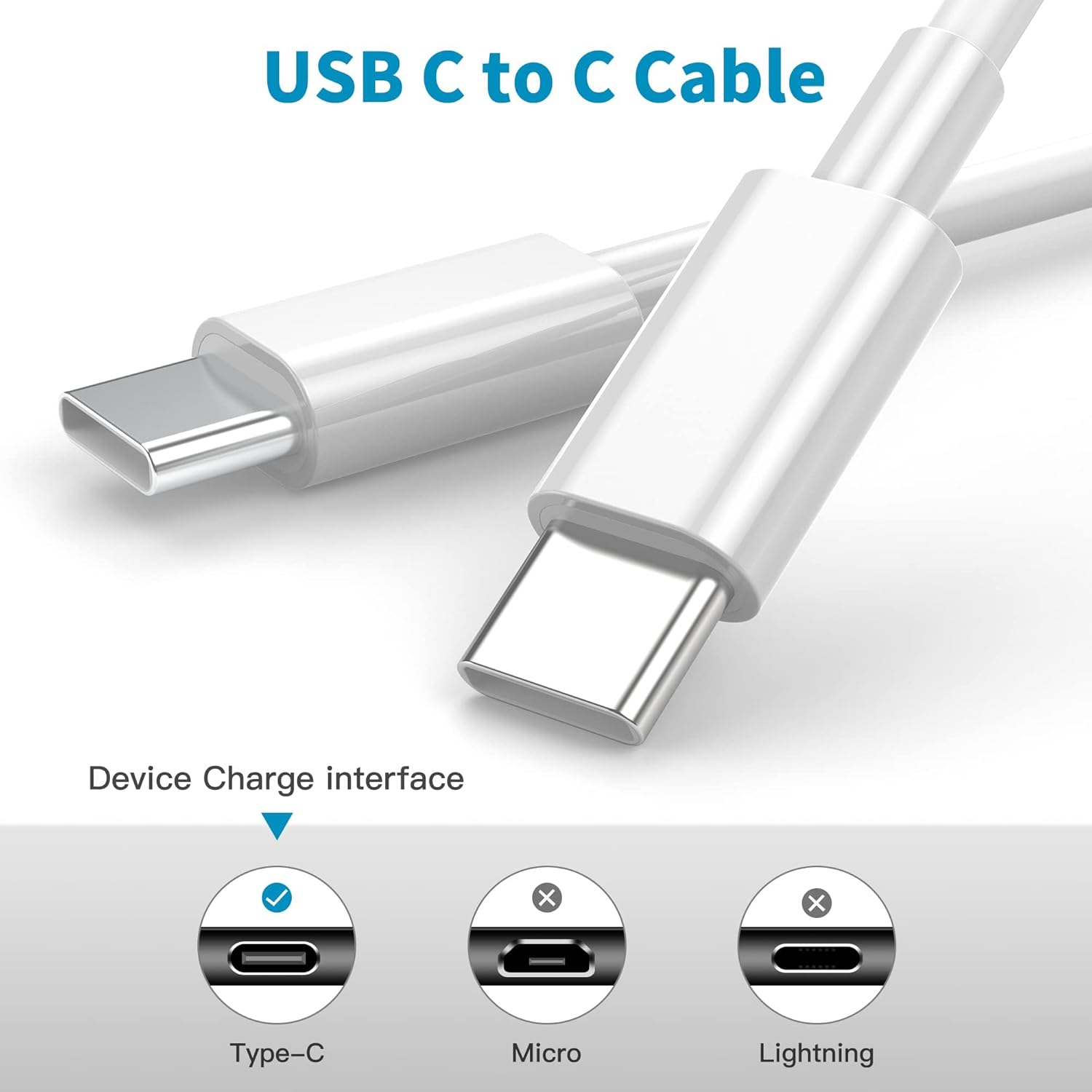 USB C to USB C Charging Cable for Apple iPhone 16