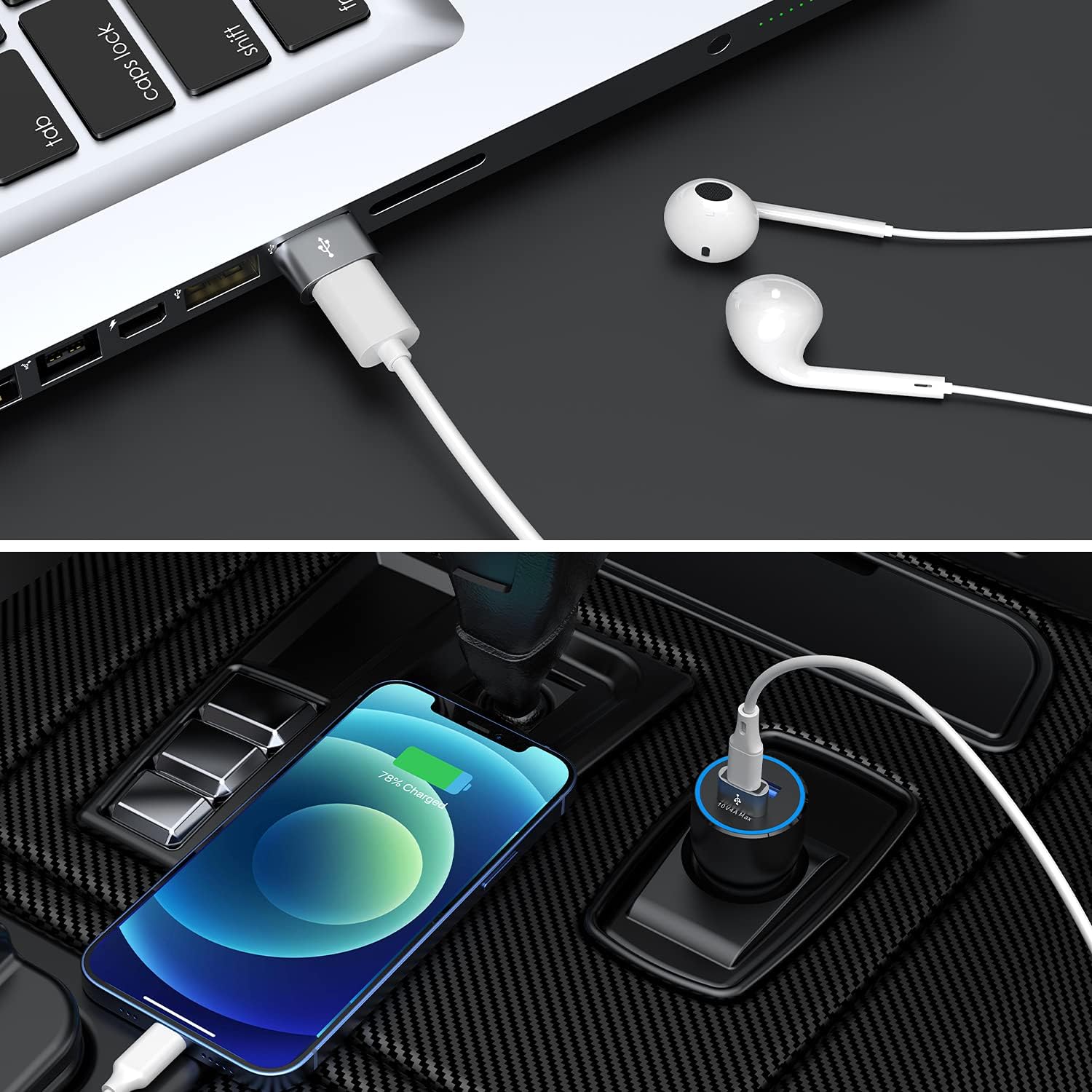 USB C Female to USB Male Adapter 4-Pack
