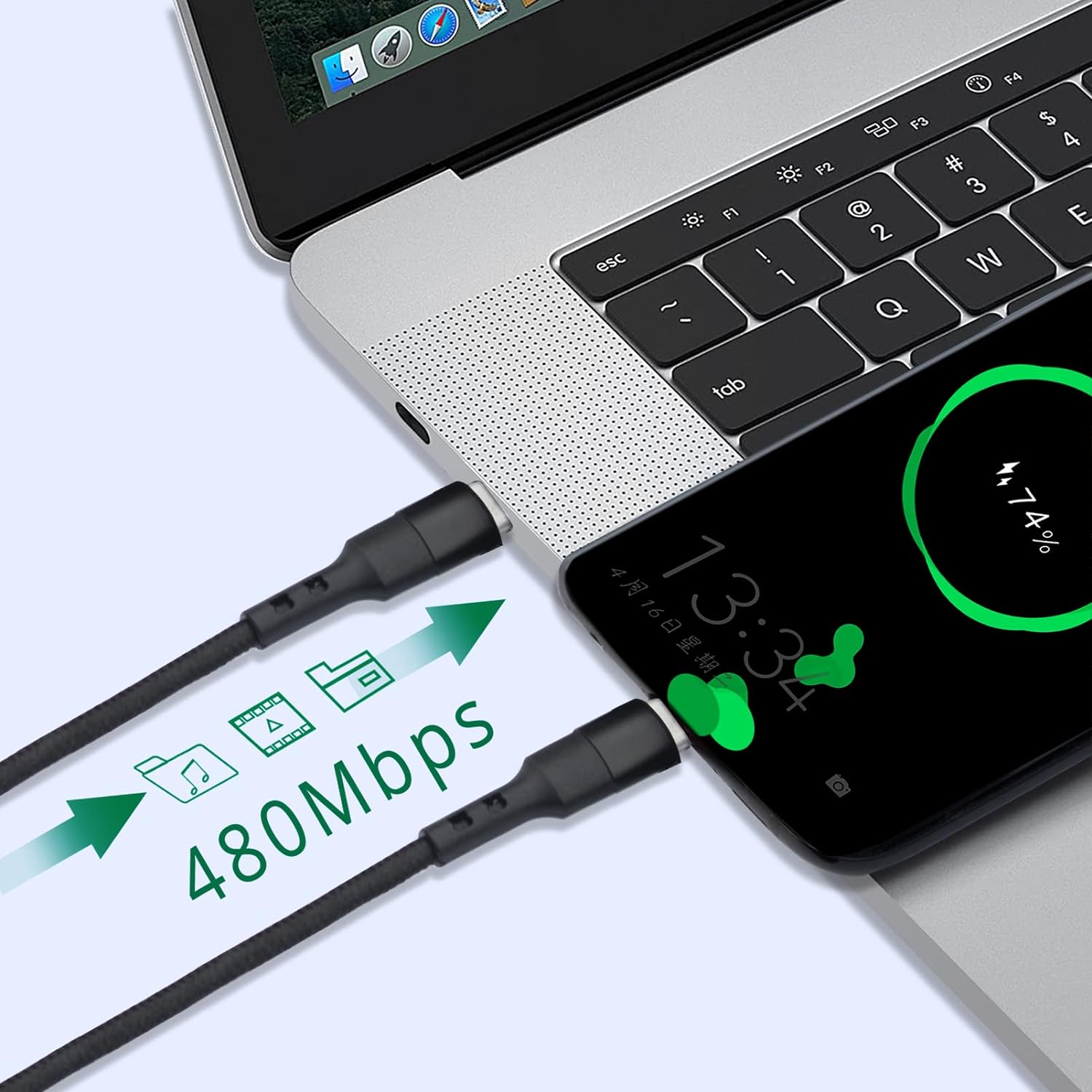 USB C to USB C Cable 1FT